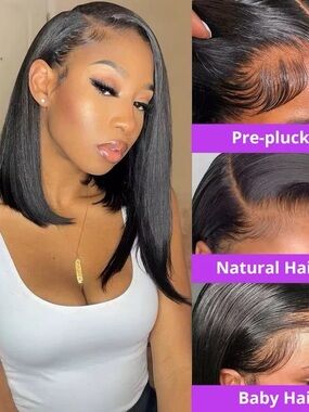 Human Hair HD Lace Front Bob Wig